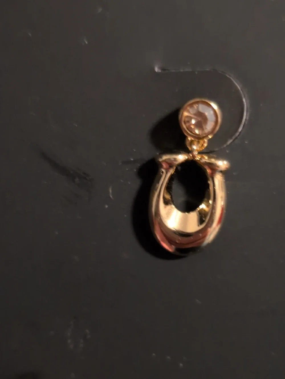 Coach Gold Tone Oval Drop Stud Earrings - Picture 5 of 6